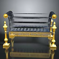 Elegant Ornate Transparent Crystal Bench With Golden Legs And Ball Decorations