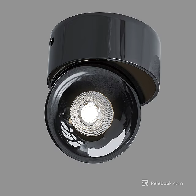 Black Modern Downlight Spotlight With Sleek Metal Design And LED Lighting Fixture 3d model 