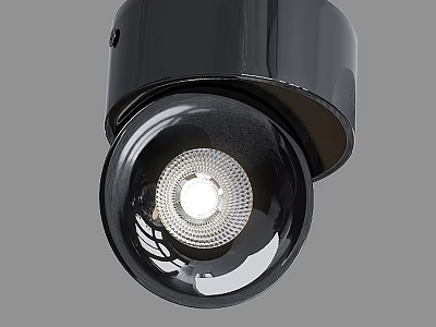 Black Modern Downlight Spotlight With Sleek Metal Design And LED Lighting Fixture 3d model