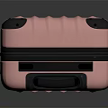 Pink Hard Shell Suitcase With Vertical Stripes Black Handle And Wheels 3d model
