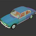 Blue Classic Sedan Shiny Exterior Design With Reflection On Dark Background