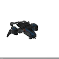 Futuristic Cosmic Spaceship Design With Blue Orange Accents And Aerospace Components