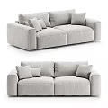 Modern Gray Two Seater Sofa With Comfortable Cushions And Sleek Design 3d model