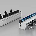 Modern Control Room Workstations With Multiple Screens And Office Chairs 3d model