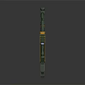 Green Futuristic Sniper Rifle With Scope Yellow Orange Details And Modern Design