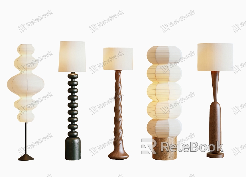 Floor lamp Wooden floor lamp model