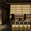 Traditional Japanese Restaurant Interior With Bar Counter Warm Lighting And Cozy Seating