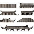 Traditional Chinese Architectural Roof Components With Various Styles And Ornamental Details