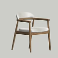 Modern Wooden Frame Leisure Chair With Upholstered Seat And Armrests
