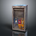 Vintage Rusted Vending Machine With Blue Red Yellow Panels Coin Slot And Selection Buttons