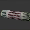 Silver Metallic Mechanical Sleeve With Holes Stripes And Geometric Design