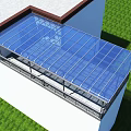 Outdoor Metal Frame Terrace Canopy with Transparent Roof and Railing for Sunshade Use