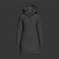 Long Gray Hooded Quilted Puffer Jacket Warm Winter Outerwear Fashion Design
