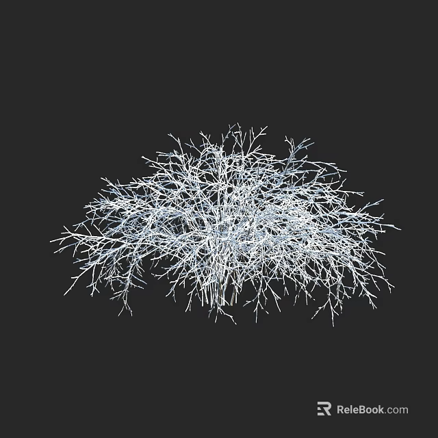 Abstract Tree Branch Network Featuring Intricate White Twigs On Black Background 3d model 