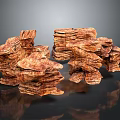 Natural Wood Stone Materials Stacked With Textured Layers And Organic Patterns