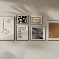 Modern Framed Wall Art With Abstract Line Drawings And Typography Designs