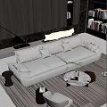 Modern Living Room Interior Design With Leather Sofa Marble Coffee Table And Fireplace Decor