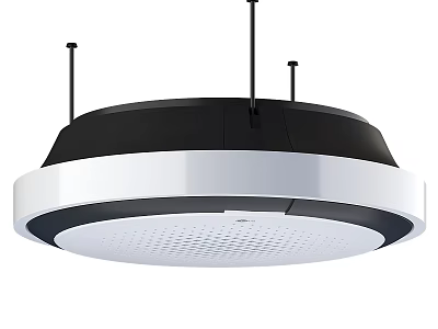 Modern Round Ceiling Mounted Air Conditioner Fan With White Black Design And Efficient Cooling 3d model