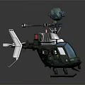 Green Silver Space Mission Helicopter With Rotors And Advanced Equipment
