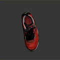 Stylish Red Sports Sneakers With Mesh Upper Black Laces And White Sole