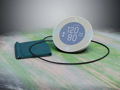 Accurate Home Use Medical Device Electronic Blood Pressure Monitor With Digital Display And Soft Cuff 3d model