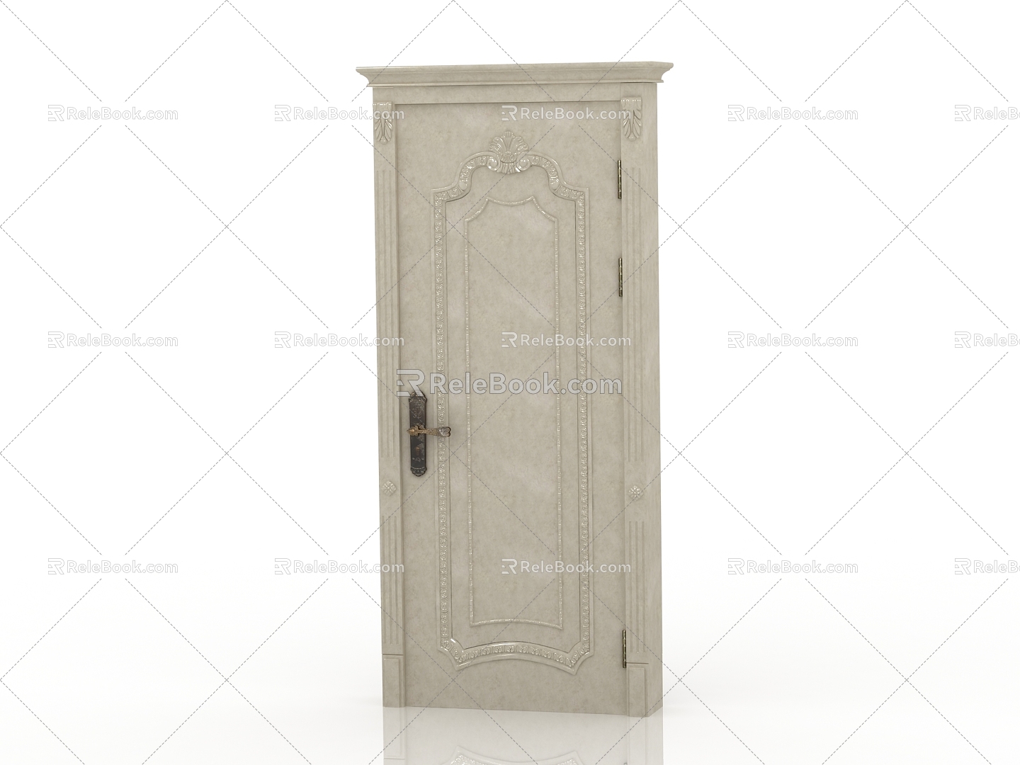 European-style interior door solid wood door 3d model