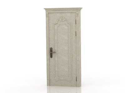 European-style interior door solid wood door 3d model