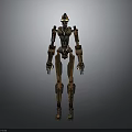 Humanoid Robot Character With Intricate Mechanical Limbs And Rusty Metallic Structure Design 3d model