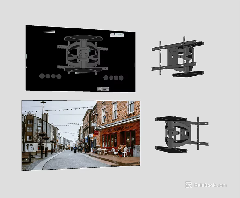 Modern TV Wall Mount Stand With Adjustable Design For Flat Screen TVs 3d model 