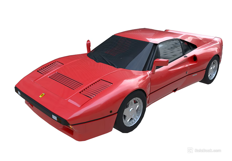 Red Ferrari Sports Car With Sleek Exterior Design And Alloy Wheels 3d model 