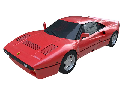 Red Ferrari Sports Car With Sleek Exterior Design And Alloy Wheels 3d model