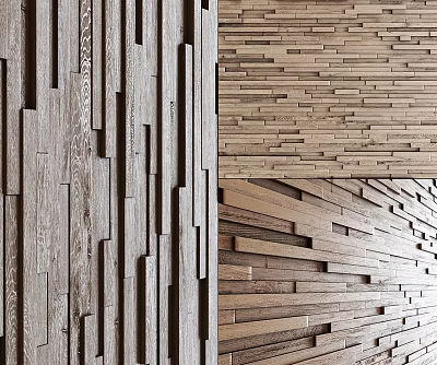 Modern Bathtub Interior With Wooden Wall Panels And Natural Texture Design 3d model