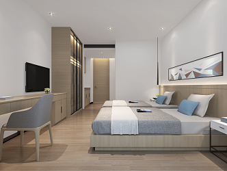 Modern Apartment Office Single Apartment Bedroom 3d model