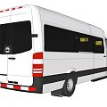 White Commercial Van With Multiple Windows And Black Trim For Business Transportation