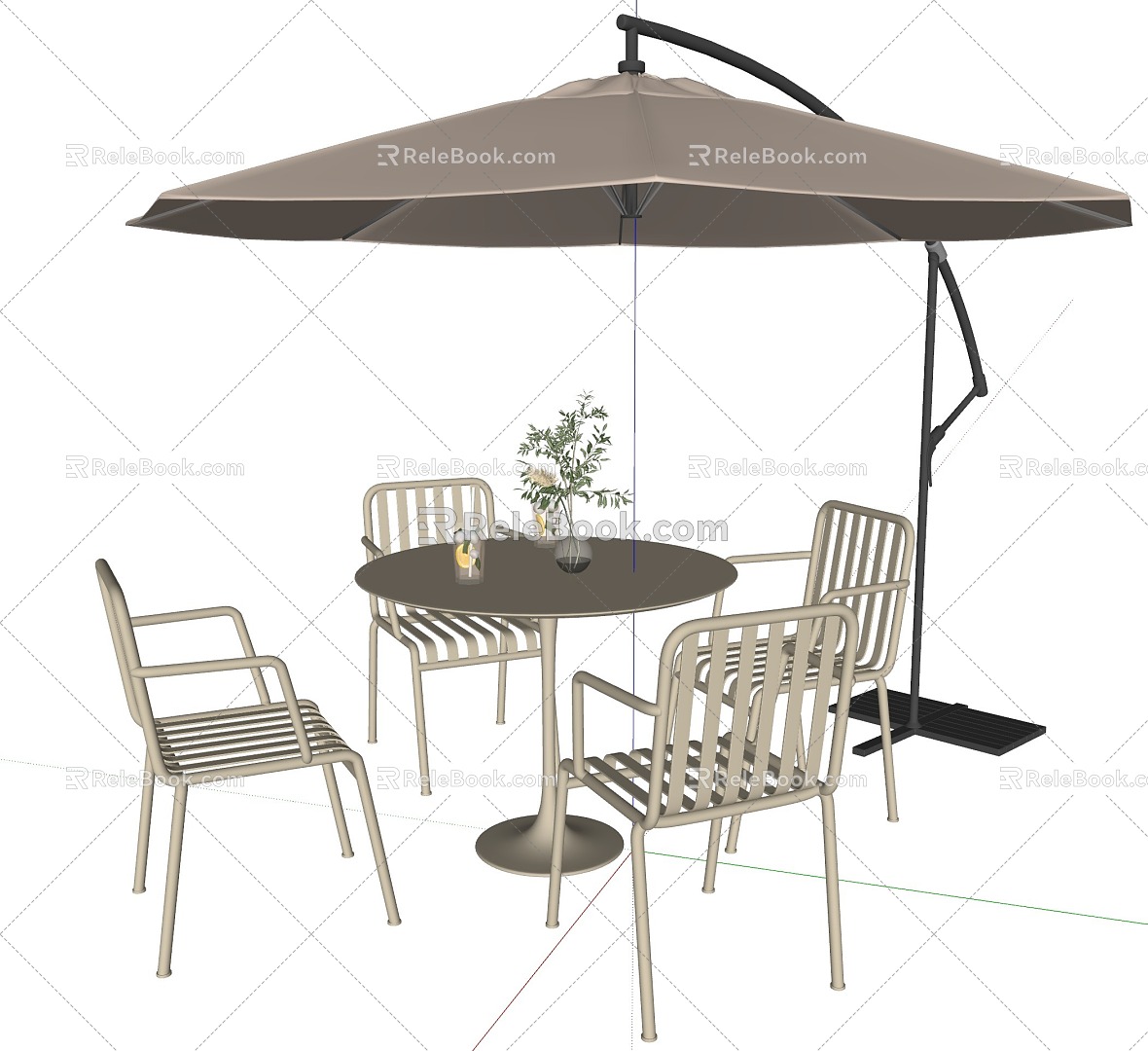 Landscape Outdoor Seat Parasol 3d model