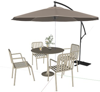 Landscape Outdoor Seat Parasol 3d model