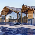 New Chinese Homestay Architecture Art Architecture Visitor Center Service 3d model