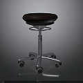 Modern Adjustable Swivel Stool Featuring Padded Seat And Metal Base With Wheels