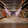 Modern Indoor Fitness Gym With Basketball Court Workout Equipment And Storage Cabinets