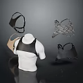 Stylish Harness Tops In Leather Patterned And Beige Styles On Display Mannequin
