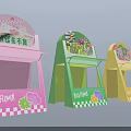 Colorful Flower Market Photo Spot With Pink Green Yellow Stalls And Flower Decorations