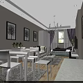 Modern Cozy Open Plan Living And Dining Room Interior With Elegant Decor And Warm Lighting
