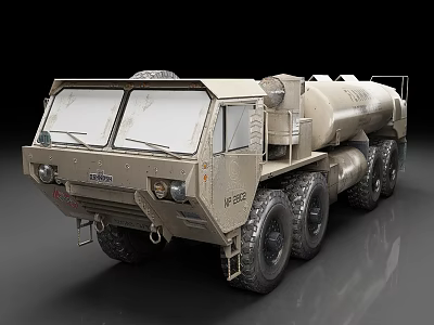 Military Fuel Tanker Vehicle With Desert Color And Multi Wheel Structure 3d model