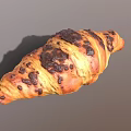 Freshly Baked Croissant With Crispy Golden Brown Surface And Dark Spots