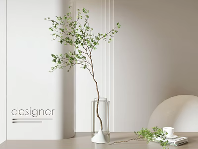 Modern Vase Green Plant 3d model