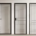Modern Glass Interior Doors With Black Frames And Sleek Design Elements 3d model