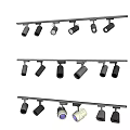 Track Mounted Downlights And Spotlights With Multiple Adjustable Fixtures For Interior Lighting 3d model