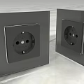 Two Modern Black Switch Panels With Sleek Square Design For Home Interior Use 3d model