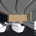 Modern monitoring room Command control room Dispatching command center Monitoring hall Command hall Office desks and chairs 3d model