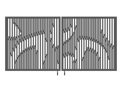 Modern Decorative Gate Design With Grille Structure And Intricate Carved Patterns 3d model